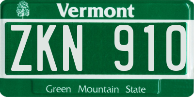 VT license plate ZKN910