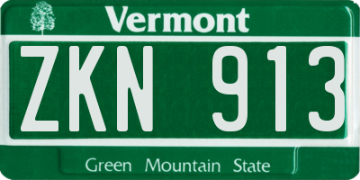 VT license plate ZKN913