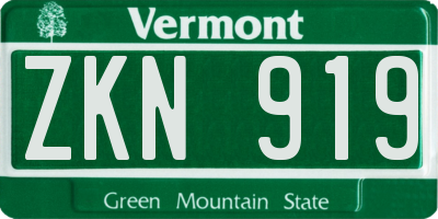 VT license plate ZKN919
