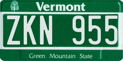 VT license plate ZKN955