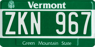 VT license plate ZKN967
