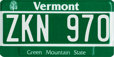 VT license plate ZKN970