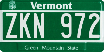 VT license plate ZKN972