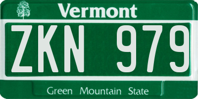 VT license plate ZKN979