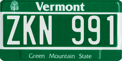 VT license plate ZKN991