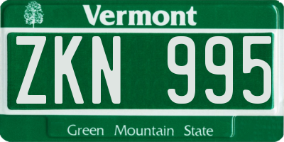 VT license plate ZKN995