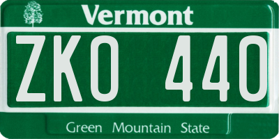 VT license plate ZKO440