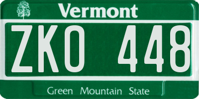 VT license plate ZKO448