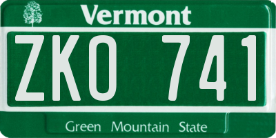 VT license plate ZKO741