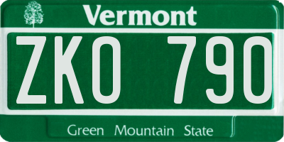 VT license plate ZKO790