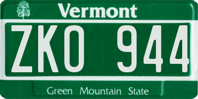 VT license plate ZKO944