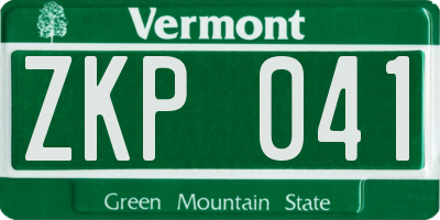 VT license plate ZKP041