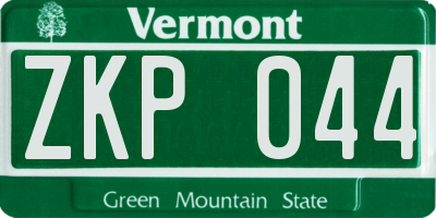 VT license plate ZKP044