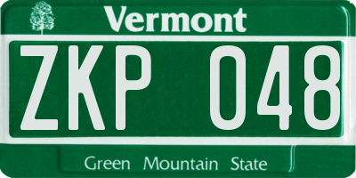 VT license plate ZKP048