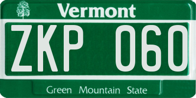 VT license plate ZKP060