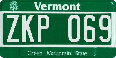 VT license plate ZKP069