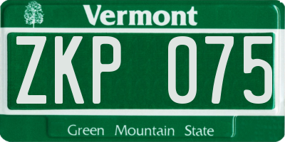 VT license plate ZKP075