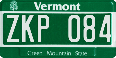 VT license plate ZKP084