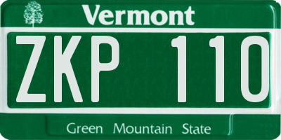 VT license plate ZKP110
