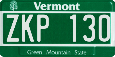 VT license plate ZKP130
