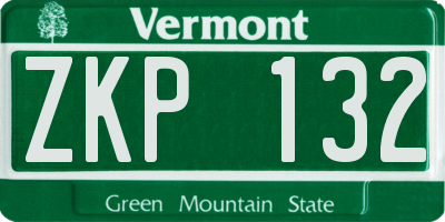 VT license plate ZKP132