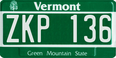 VT license plate ZKP136