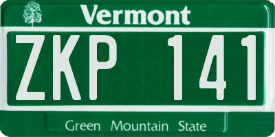 VT license plate ZKP141
