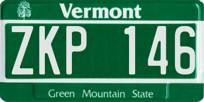 VT license plate ZKP146