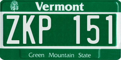 VT license plate ZKP151