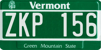 VT license plate ZKP156