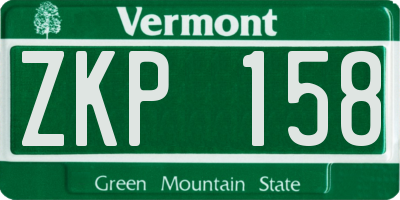 VT license plate ZKP158