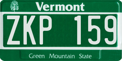 VT license plate ZKP159