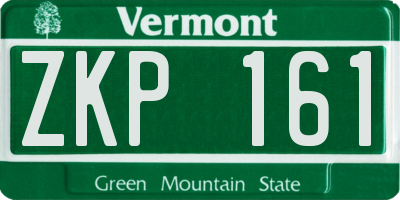 VT license plate ZKP161
