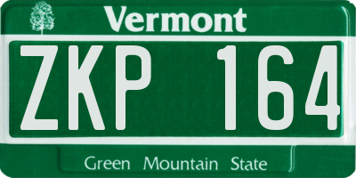 VT license plate ZKP164