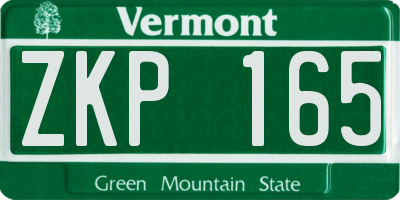 VT license plate ZKP165