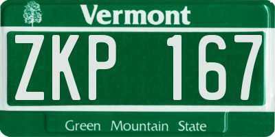 VT license plate ZKP167