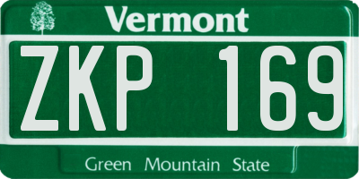 VT license plate ZKP169