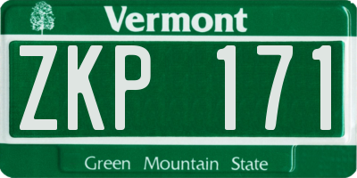VT license plate ZKP171