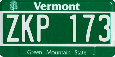 VT license plate ZKP173
