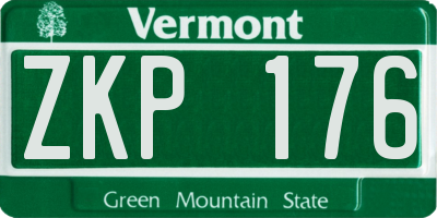VT license plate ZKP176