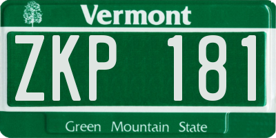 VT license plate ZKP181