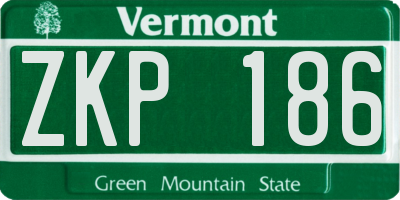 VT license plate ZKP186