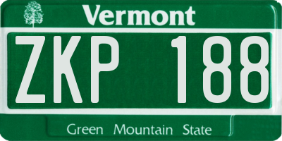 VT license plate ZKP188