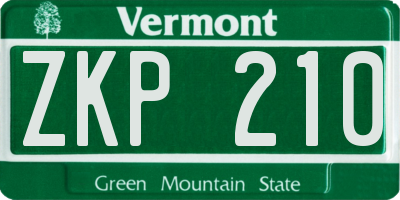 VT license plate ZKP210