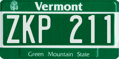 VT license plate ZKP211
