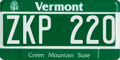 VT license plate ZKP220