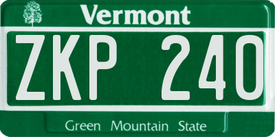 VT license plate ZKP240