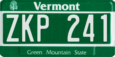 VT license plate ZKP241
