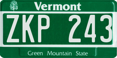 VT license plate ZKP243