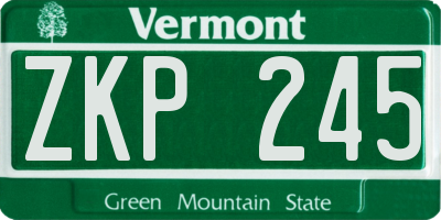 VT license plate ZKP245